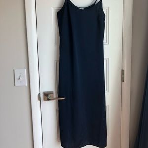 J Crew navy blue midi slip dress
